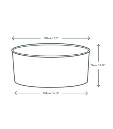 Bol large en kraft ⌀ 150 mm - 1000 ml