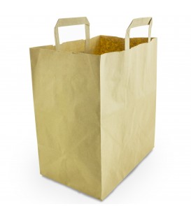 GRAND SAC EN PAPIER RECYCLE 26CM VOLUME 11.6L COMPOSTABLE VEGWARE