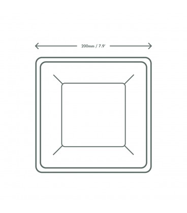 Assiette carrée en pulpe 21cm - 500 assiettes