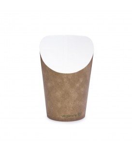 CONTENANT A FOND PLAT KRAFT COMPOSTABLE VEGWARE